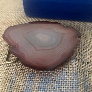 Vintage Agate Stone Slab Belt Buckle